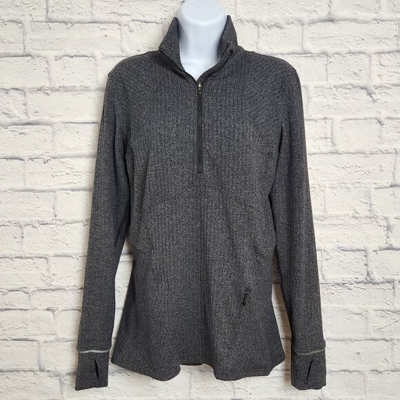 Lululemon Kanto Catch Me 1/2 Zip Top Size 10 Gray Thumbholes - Picture 1 of 16